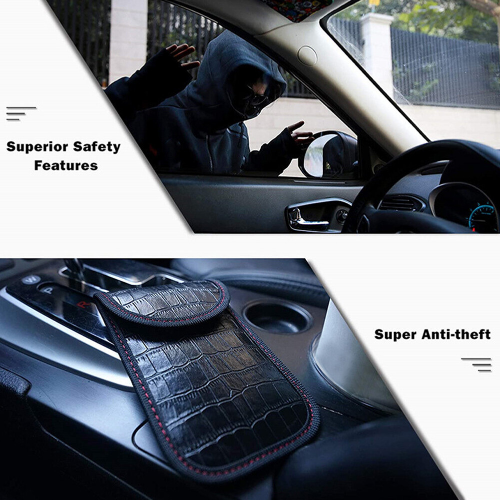 Signal Blocking Crocodile Pattern Faraday Bag Car Key Anti Theft Sealed
