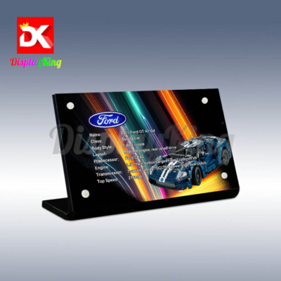 Display King - Acrylic display plaque for Lego 2022 Ford GT 42154 (NEW)