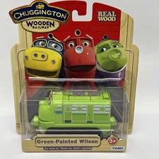 Green Painted WILSON Chuggington Wooden Railway Train Fits Thomas Tank Engine