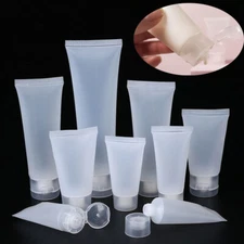 Frosted Plastic Cosmetic Soft Tubes Bottles W/ Flip Lids Empty Sample Container