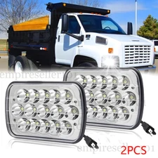Pair 130W 7x6" Led Headlights Headlamp for Chevy C6500 C7500 Kodiak Sealed Hi/Lo