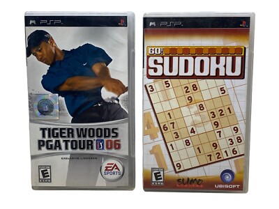 Tiger Woods PGA Tour 06 & Go! Sudoku Sony PSP Lot Of 2 Complete