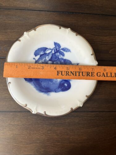 Schumann Arzberg Germany E&R Cobalt Blue Scalloped Silver Gilt 7.5" Plate Fruits - Picture 2 of 3