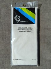Vintage New Old Stock NO IRON Hemstitched 3 Pack Handkerchiefs White