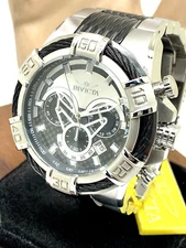 Invicta Men's Watch 29569 Bolt Quartz Chronograph Silver Black Stainless Steel