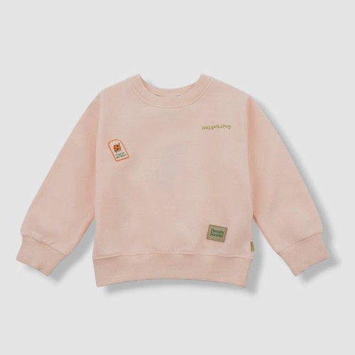 $62 Mon Coeur Girl's Pink Beige Earth Loving Kid Sweatshirt Sweater Size 5Y