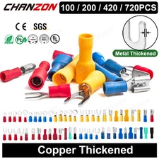 Insulated Spade Butt Ring Fork Wire Connectors Electrical Splice Crimp Terminal