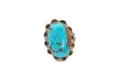 Vintage Native American Navajo Sterling Silver Turquoise Ring Size 5.5
