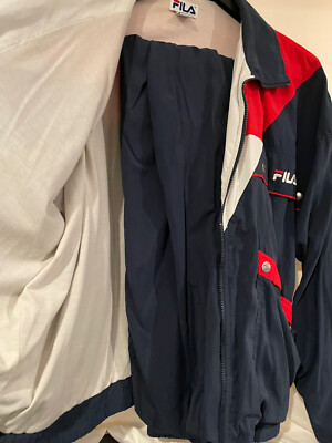 MENS FILA VINTAGE TRACK SUIT JACKET RED WHITE BLUE SZ XL | eBay