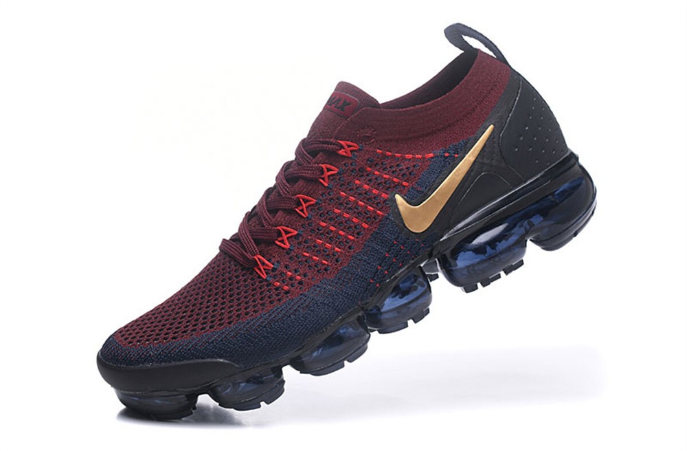 Nike Air Vapormax FK 2018 Wine Red Blue Sneakers for Men Sizes 7.5-11