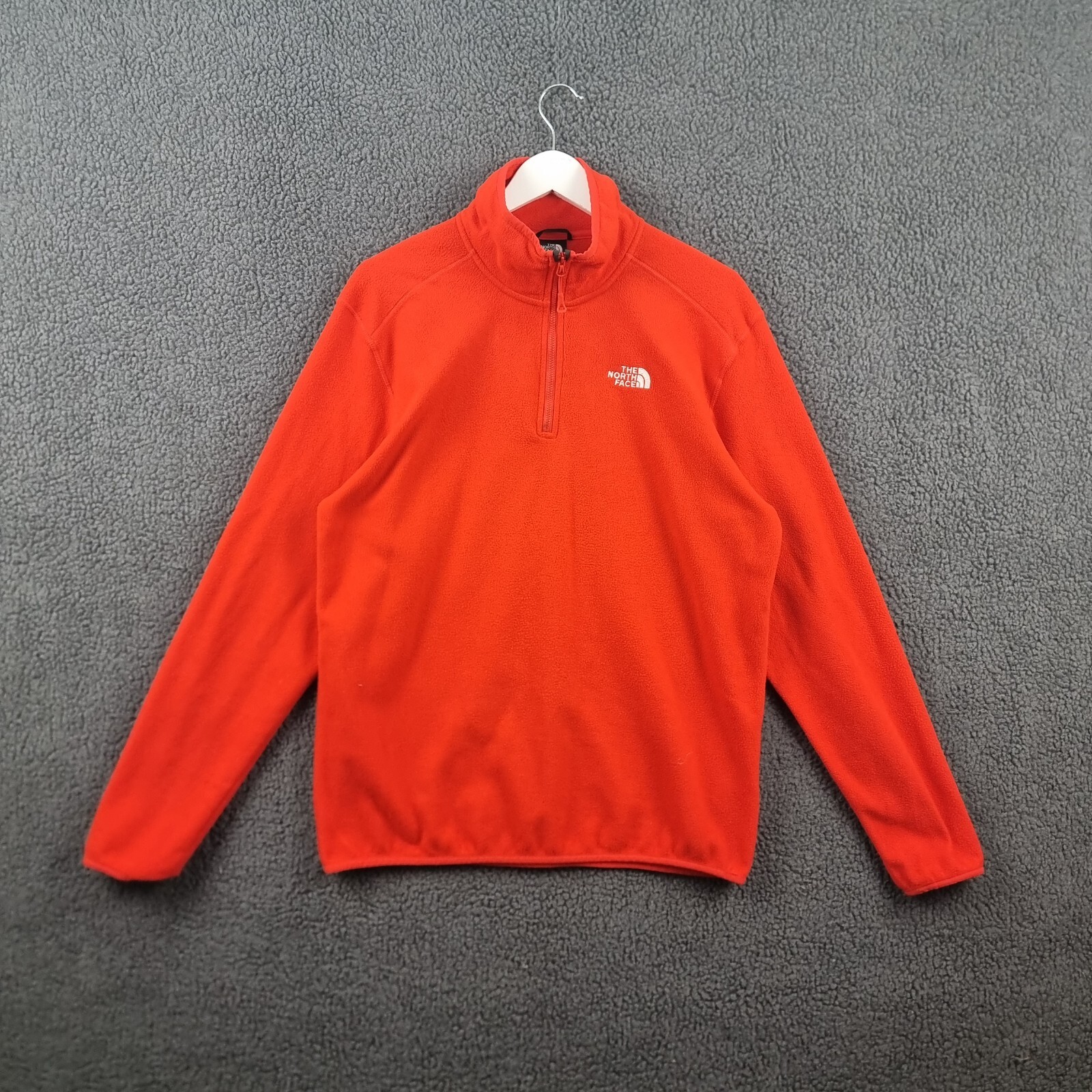 Chaqueta polar THE NORTH FACE para hombre L grande roja 1/4 cremallera pulóver 100 Glacier 2023