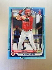 Alberto Rios 2024 Bowman Prospects #BP-98 Sky Blue Border #’d /499 LA Angels Rc