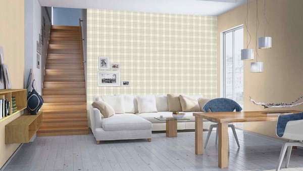 Vliestapete Rasch Tartan Karo Cremweiß Beige GrüN Curiosity 537437 (4,47€/1Qm)-image