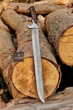 Hand Forged Damascus Steel Viking Sword Sharp Medieval Sword With Sheath Gift
