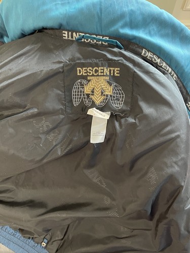 Vintage Descente Jacket Mens Large Blue Ski Snow Hooded Parka Winter Coat Retro - Picture 5 of 11