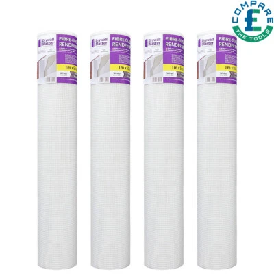 Fibreglass Rendering Render Mesh 50sqm 160g/m2 4x4 mm Drywall Master Pack of 4 - Image 1 of 4