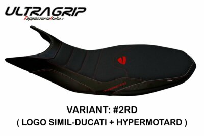 Ducati Hypermotard 821  Tappezzeria Italia Red Seat cover Anti slip Design