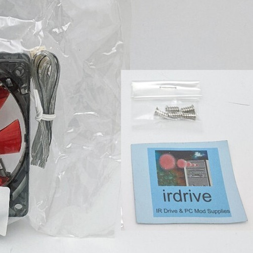 NEW Enermax 80mm x 25mm RED LED 3-pin 12V PC Case Cooling Fan + Screws