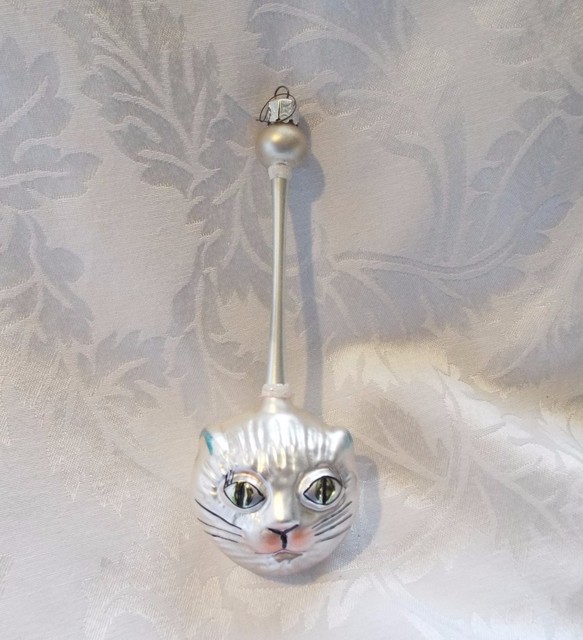 Extremely Rare 1988 CHRISTOPHER RADKO DROP GLASS CAT ORNAMENT 6.5" Ht