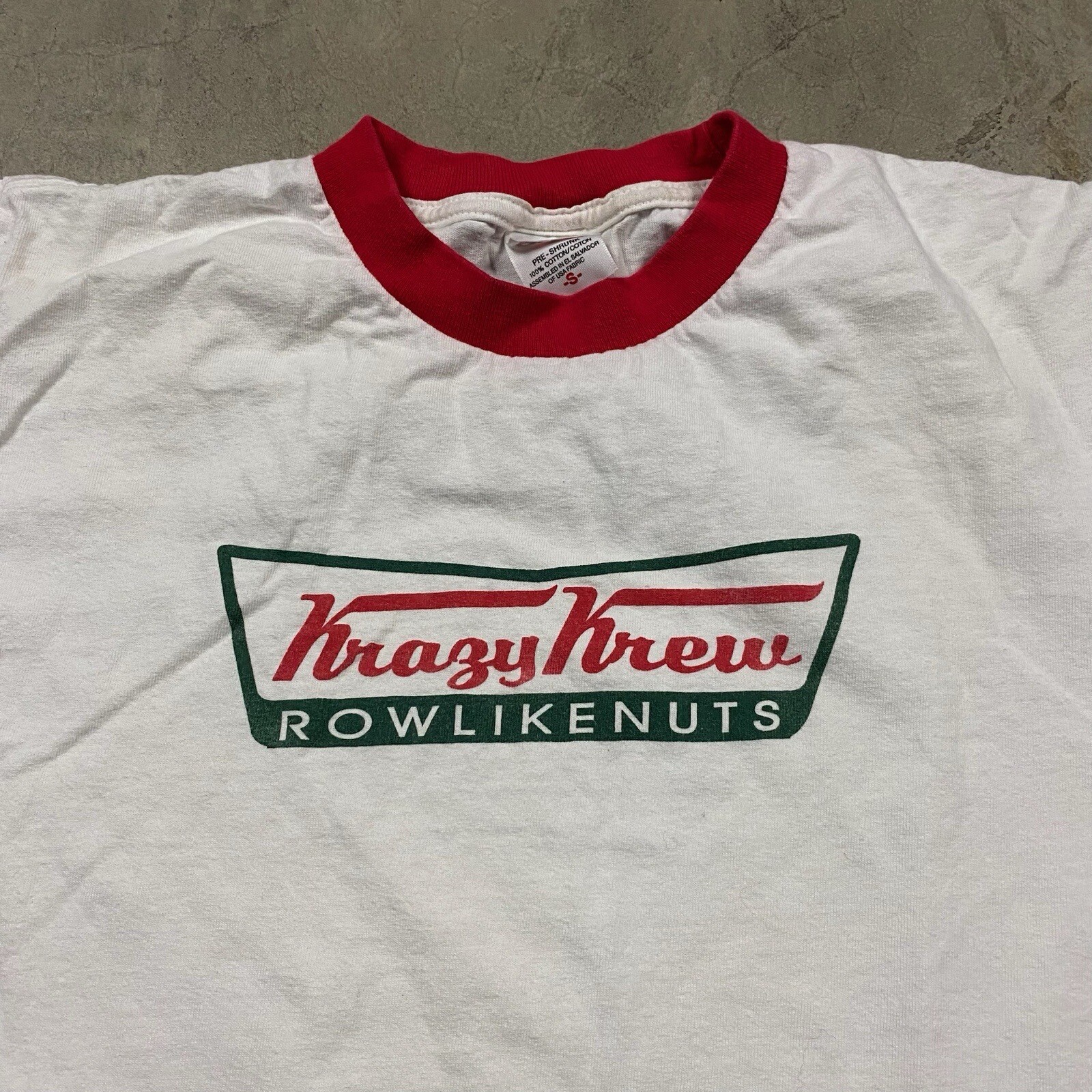 FILA T shirt vintage Rowing Crew Krazy Krew Row Like Nuts Ringer uomo anni '90 divertente