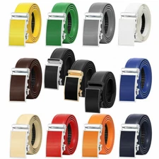 Falari® Men's Genuine Leather Dress Ratchet Belt 35mm Adjustable Size