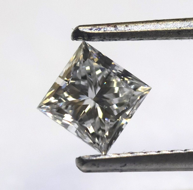 .72ct GIA laboratory grown princess diamond VS1 faint blue color 4.84x4.82x3.43m