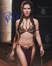Carrie Fisher Star Wars Princess Leia  Bikini autographed 8x10 Photo REPRINT C7