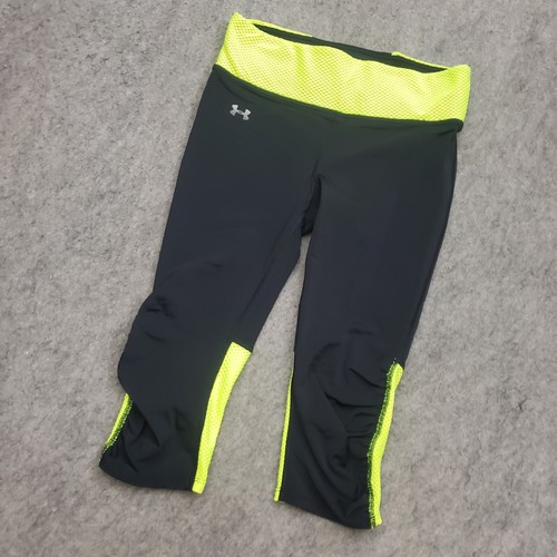 Under Armour Leggings Womens Small Black Crop Pants Workout Athletic Run Active - Imagen 2 de 9