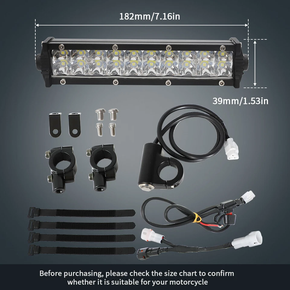 NEW 60W LED Headlight Light Bar Kit For Honda CR125 CR250 CRF110 CRF250R CRF450R - Image 4 of 4