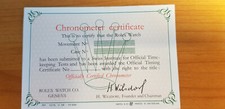 vintage Rolex chronometer certificat english from 1958 Ref: RP.1219 V 58-10000