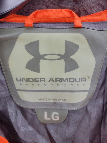 Under Armour Jacket Mens Large Blaze Orange Gray Puffer Zip Up Outdoor Midweight - 第 4/11 張圖片