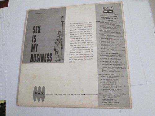 Sex Is My Business LP 1960 Original Pressing Cheesecake SEXY COVER FAXLP 1007 NM - Picture 3 of 4