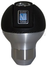 Nardi Gear Shift Knob Orbit Black Leather Aluminum 75th Anniversary