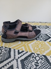Mens Brown Hotter Action Multi Adjust Nubuck Walking Sandals Size 9.5 EU 44