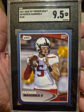 2017 Sage Hit - Patrick Mahomes II #5 Blue sgc 9.5 (RC)  pop 3