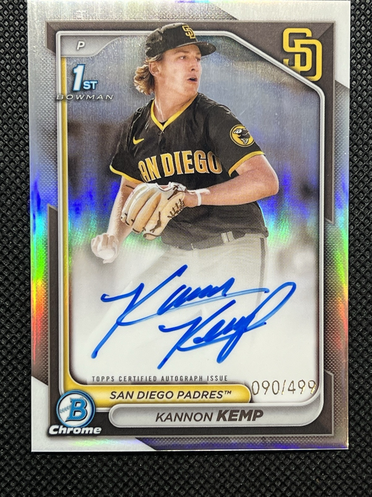 2024 1st Bowman Chrome Prospect Auto Refractor Kannon Kemp /499 #CPA-KK Padres