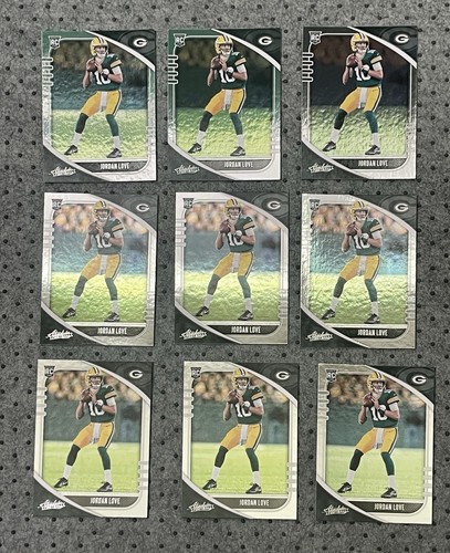2020 Jordan Love Absolute Football #162 Rookie Cards Lot (9)