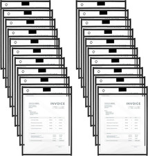 50 Pack Dry Erase Pockets, 10 X 14 in Shop Plastic Job Ticket Holders Clear Orde