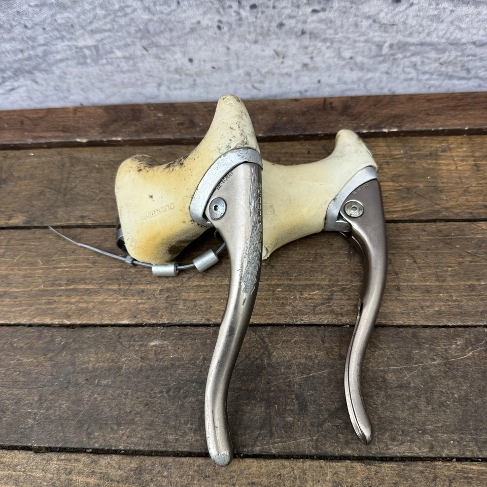 Vintage Shimano 600 BL-6209 Road Brake Levers Pair White Hoods Retro 80s Bike - Image 2 of 4