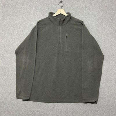 L.L. Bean Fleece Pullover Mens XLT Gray 1/4 Zip Mock Neck Hiking Tall Outdoor
