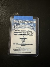 2026 Bowman March Madness - Logo 11-ar Bennett Stirtz Patch Auto 26 Redemption