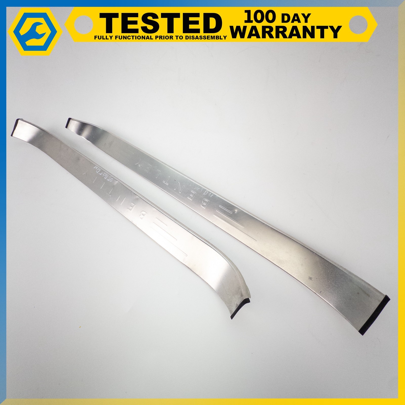 03-11 BENTLEY CONTINENTAL GT  RIGHT DOOR STEP SILL TRIM STRIP PLATE SET OEM