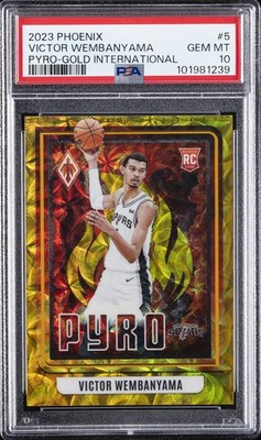 2023 PANINI PHOENIX PYRO GOLD INTERNATIONAL #5 VICTOR WEMBANYAMA 4/10 PSA 10