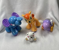 Fisher Price Amazing Animals Click Clack Posable Lot of 3 Bambi,Elephant, Bear