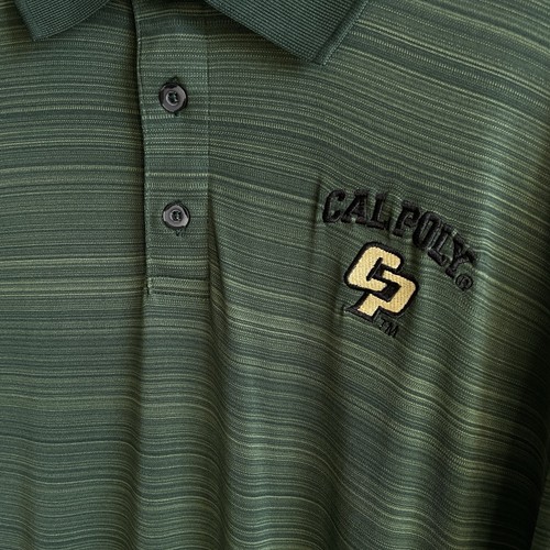 Cal Poly Mustangs San Luis Obispo College Polo Shirt Green Men’s 2XL EXCELLENT - Picture 4 of 9
