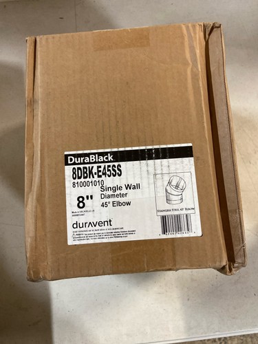 DuraVent 8DBK-E45SS 8" Stove Pipe 45° Elbow - Single Wall Stainless Steel