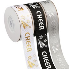 30 Yards 7/8 inch Cheer Grosgrain Ribbon Roll for Cheerleading Bows Crafts