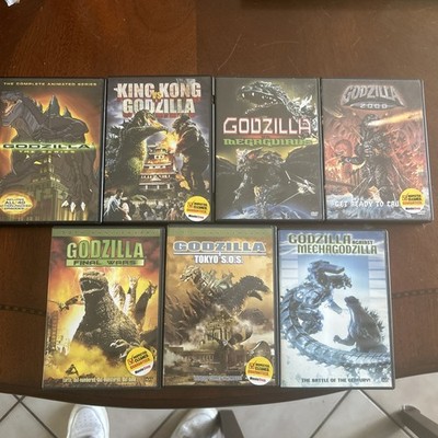 Vintage Lot of 7 Godzilla Films DVD Movies Includes Cartoon Series