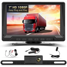 7" Backup Camera Waterproof with Radar Detection/Night Vision/Reversing Guide...