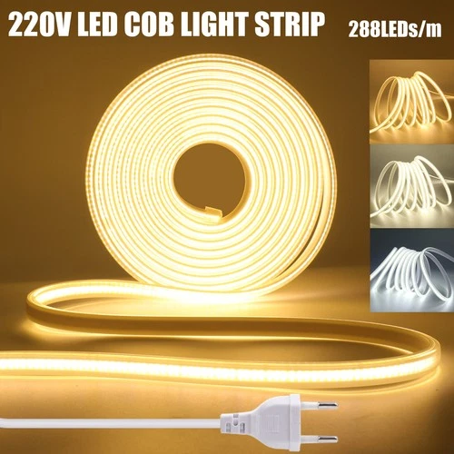 COB LED Streifen 220-240V Lichtband Stripe Leiste Band Lichtschlauch Wasserdicht